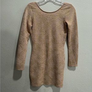 Blush/Gold Mini bodycon dress